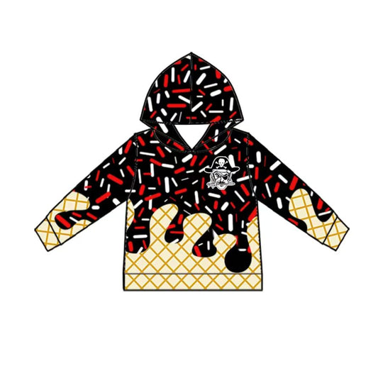 Custom moq 5 mix size milk silk baby girls clothes team Ice cream long-sleeved hoodie and shorts