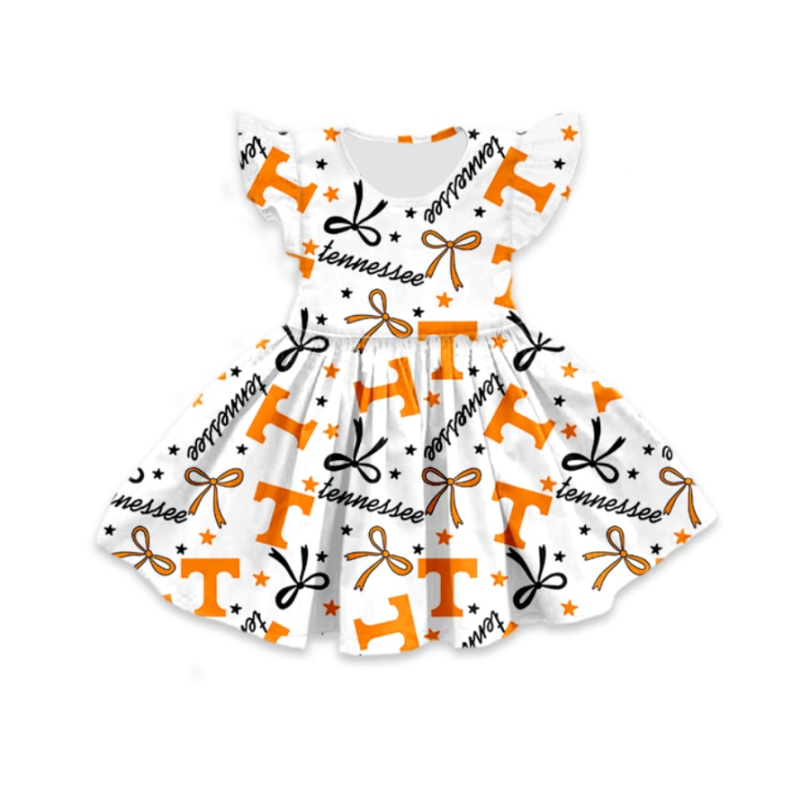 Orange letter short-sleeved shorts suit