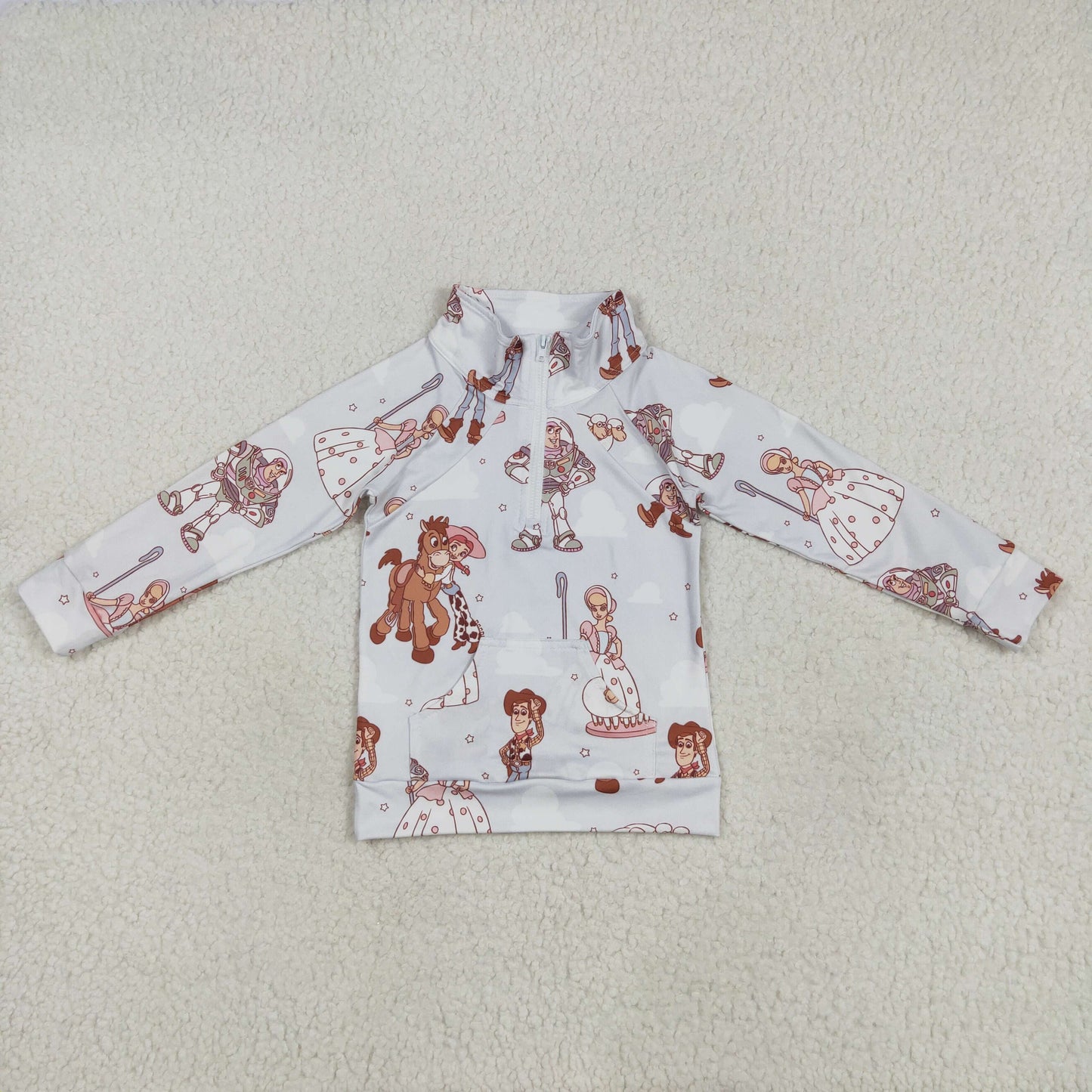Cute Clothes  GT0989 Baby Girls Long Sleeves Zipper Pocket Tops