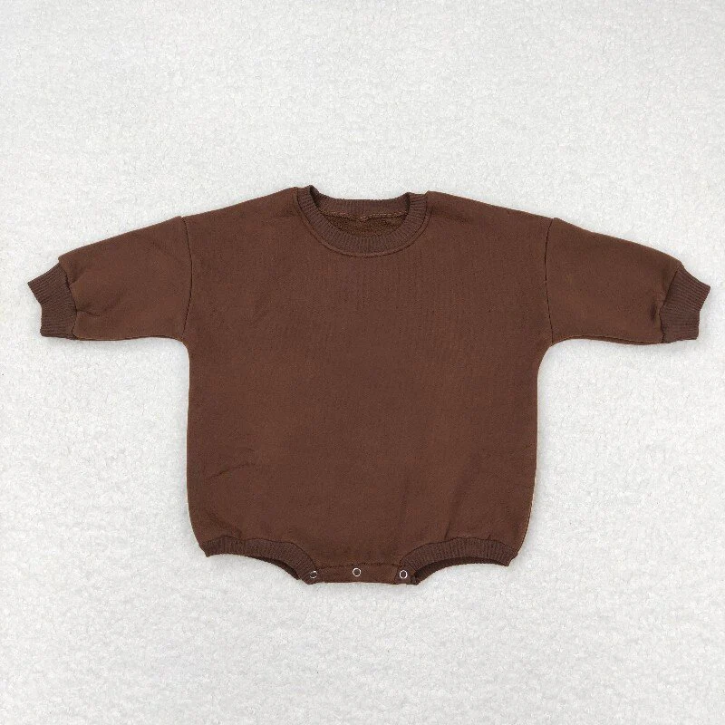 RTS NO MOQ Sibling baby girl boys clothes Fleece-lined long-sleeved bodysuits