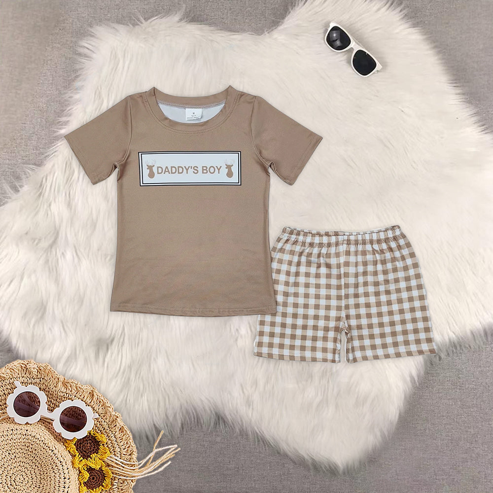 RTS Boys and girls daddy Short Sleeve Shorts sets dress romper