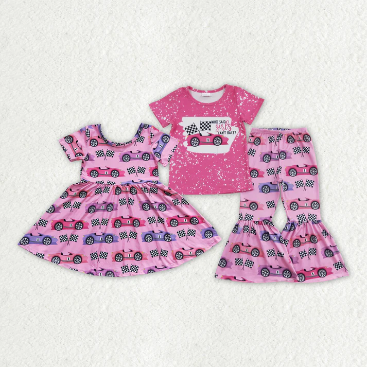 RTS clearance baby girls clothes Short Sleeve pants sets dress