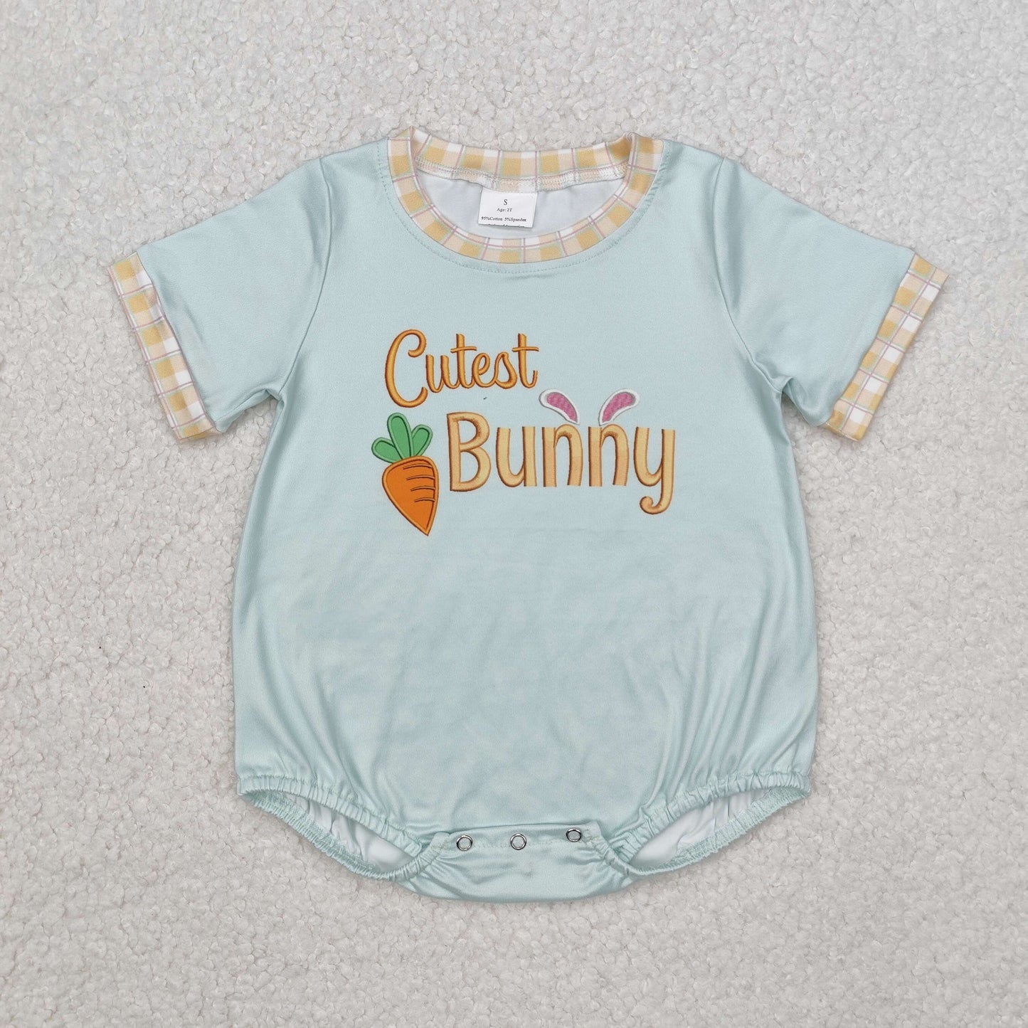 RTS NO MOQ ETA 5/7days arrived SR2198 cutest bunny carrot green short-sleeved jumpsuit