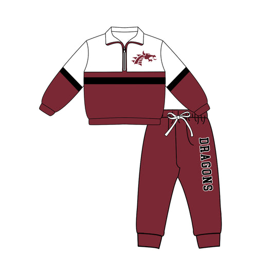 custom moq 5 mix size KEMN0101 Baby Kids Teams Pullovers Shirts Top Pants Clothes Sets