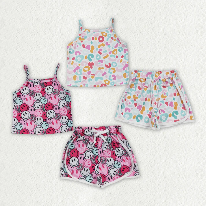 RTS NO MOQ baby girls Clothes short sleeve shorts Sets