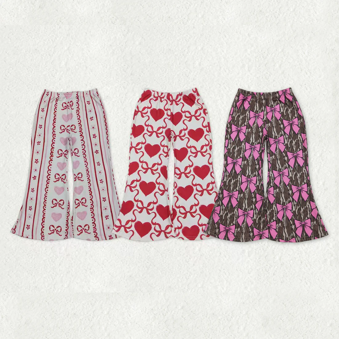 RTS NO MOQ Sibling Baby girl clothes Summer valentine love bow long pants