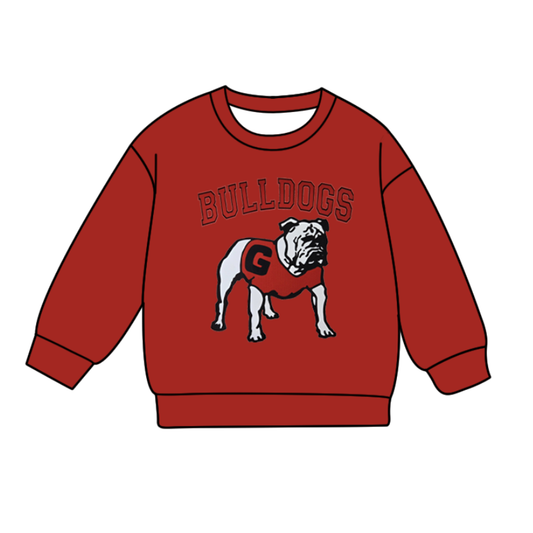 Custom moq 5 mix size milk silk baby girls clothes team red long sleeve top-25.8.6