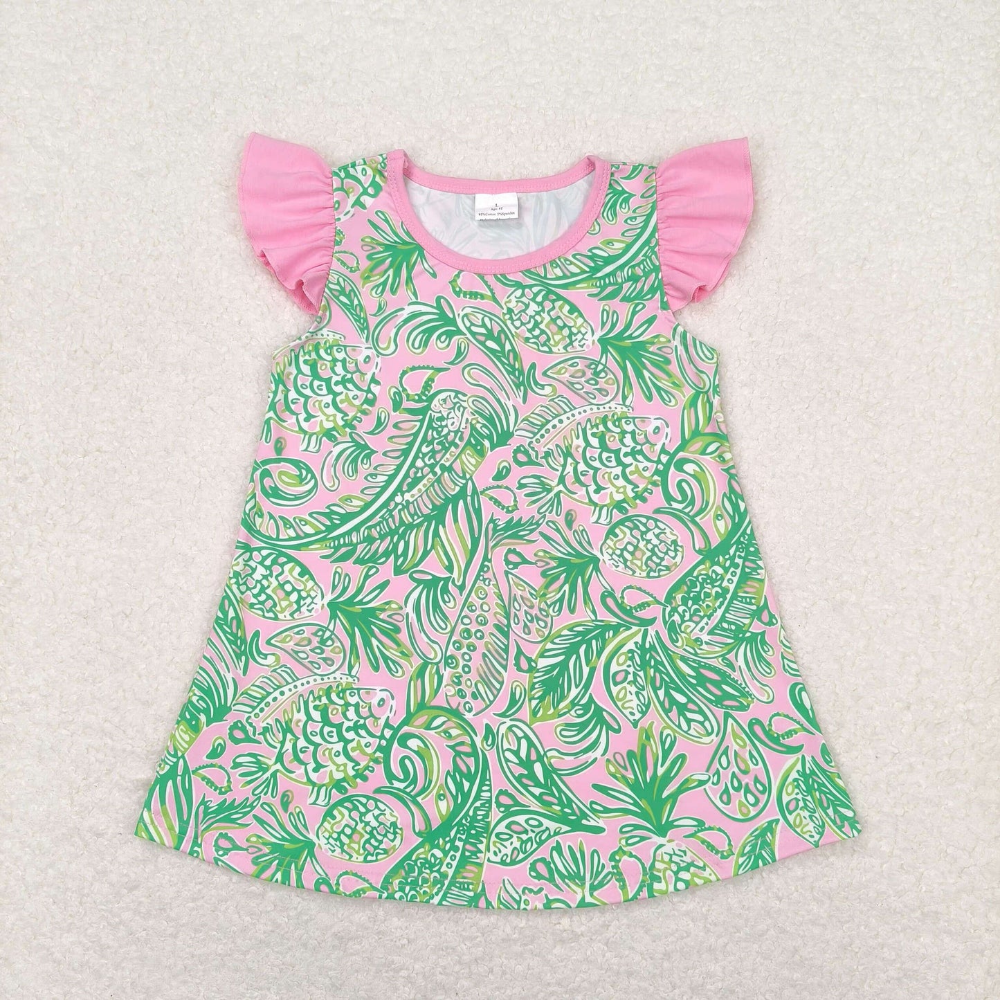RTS NO MOQ baby girl clothes floral pattern short-sleeved tops
