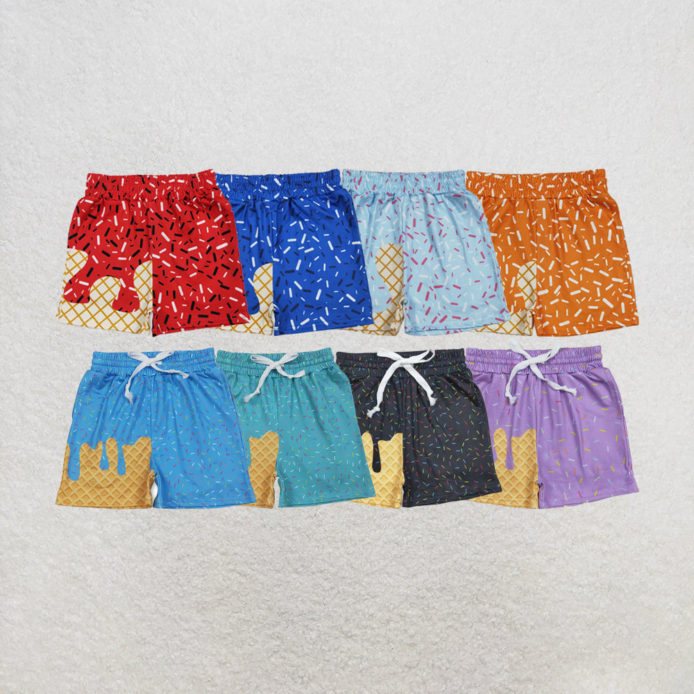 RTS NO MOQ（In Stock)Baby Boys Red Sprinkle Drip Team Shorts Bottom