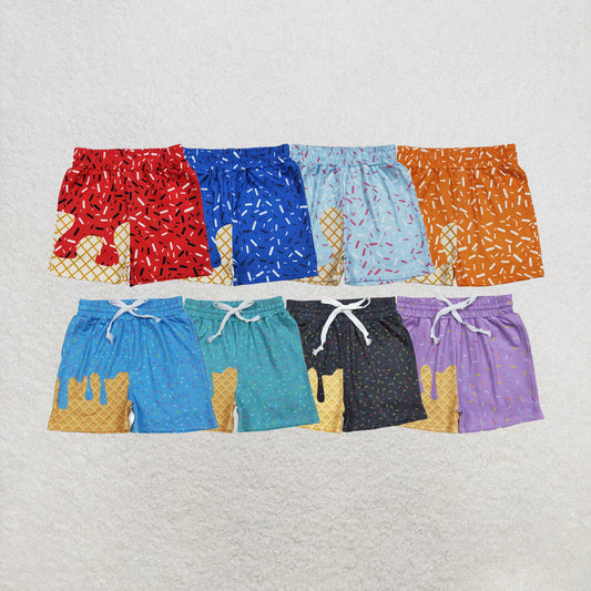 RTS NO MOQ（In Stock)Baby Boys Red Sprinkle Drip Team Shorts Bottom
