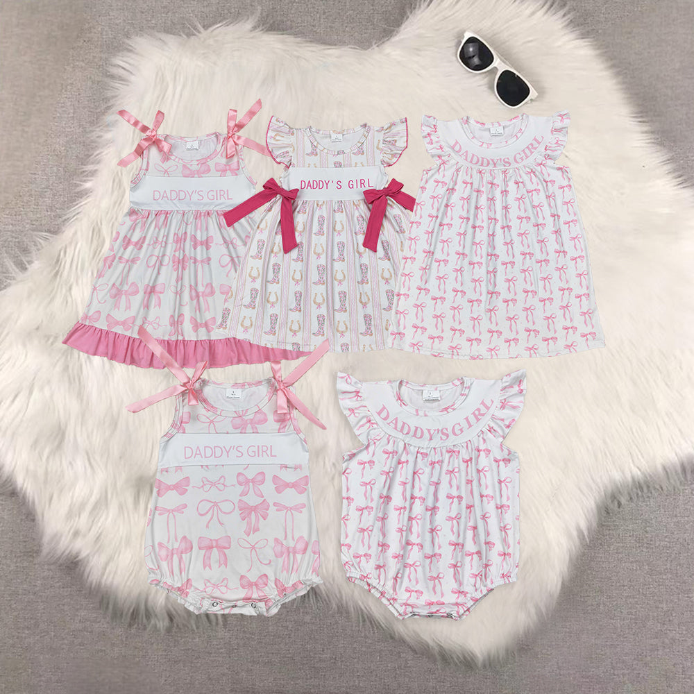 RTS baby girls clothes DADDY GIRL short Sleeve dress romper