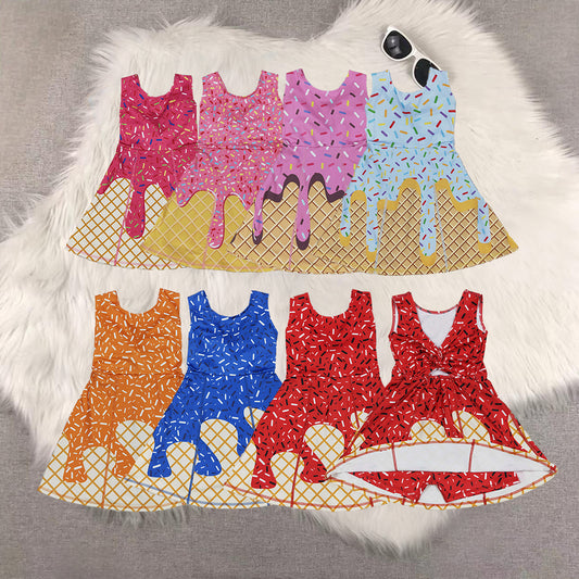 RTS NO MOQ Sibling baby girl clothes yoga team sleeveless dress