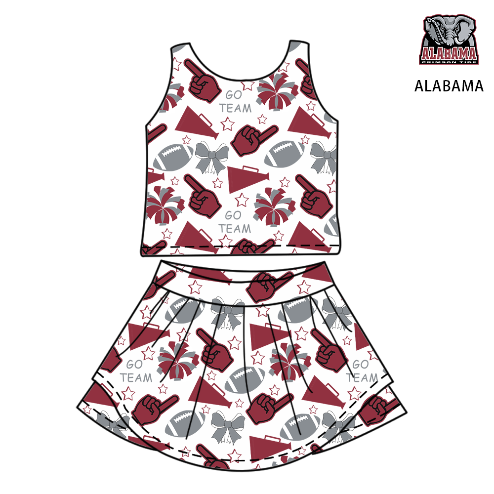 Custom moq 5 mix sizes summer teams baby girls clothes team short sleeve skirts shorts sets and dress-25.6.7