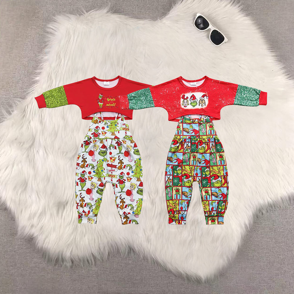 RTS Sibling baby girls clothes Christmas long Sleeve pants sets