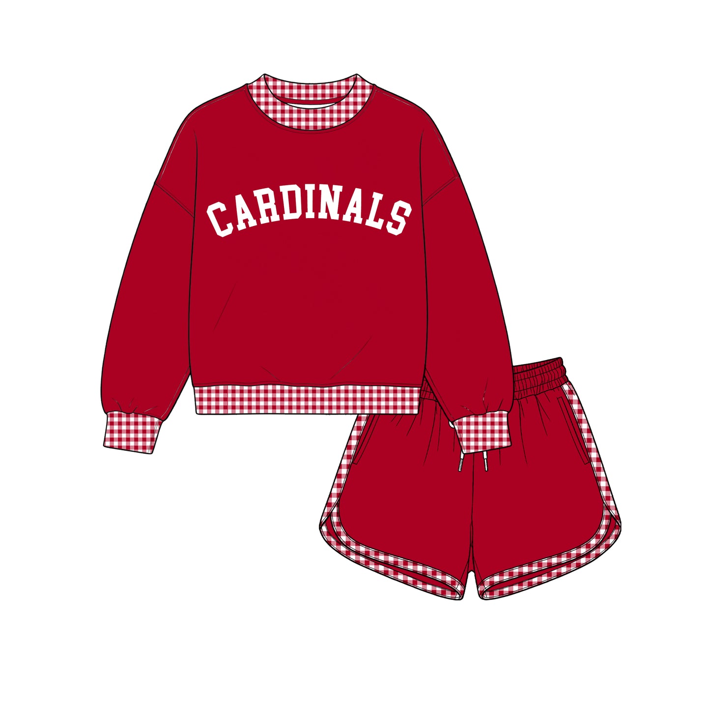 custom moq 5 mix size XY072201 Baby Kids Letter Print Checked Long Sleeve Top Shorts Team Clothes Set