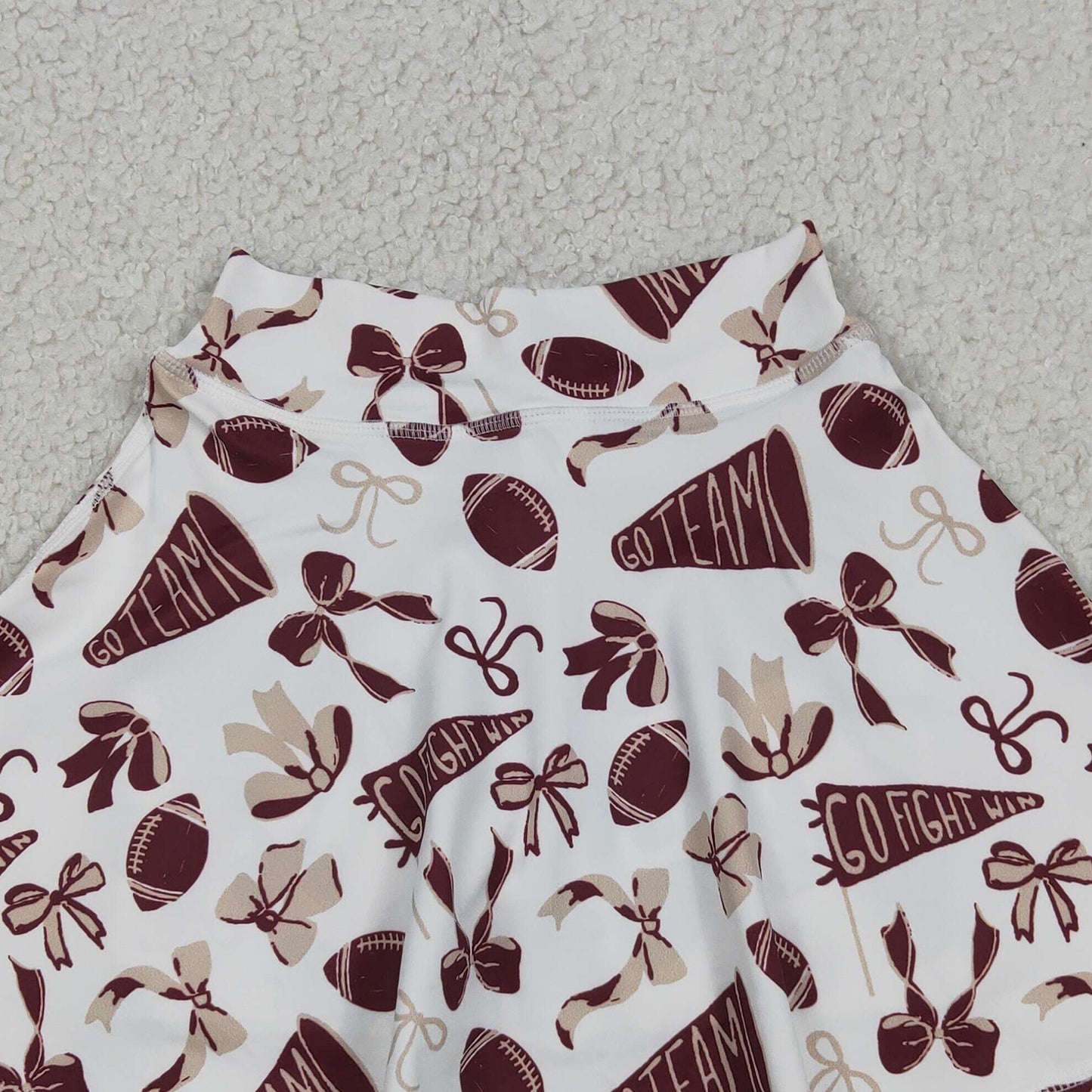 RTS NO MOQ GLK0139 Kids Girls Dark Red Bow Sport Yoga Skort Casual Bottoms