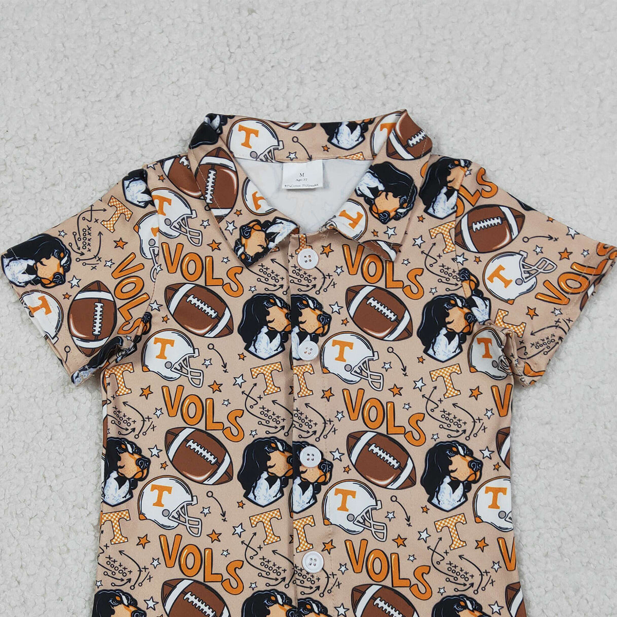 RTS NO MOQ BT1717 Baby Boys Football Dogs Team Button Shirts Top