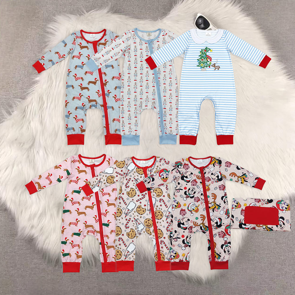 RTS NO MOQ Baby boy clothes Christmas long Sleeve Romper Mixed Sizes