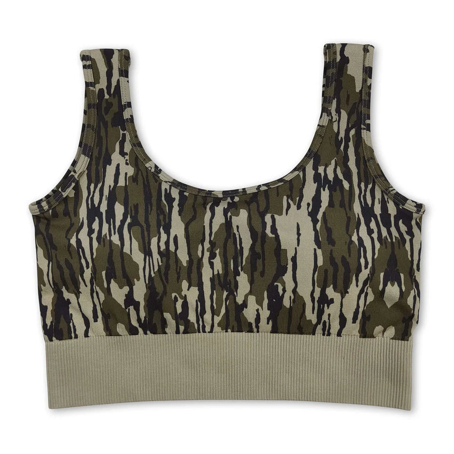 RTS NO MOQ Sibling Adult Women Camo Knitted Yoga Crop Bra Tops