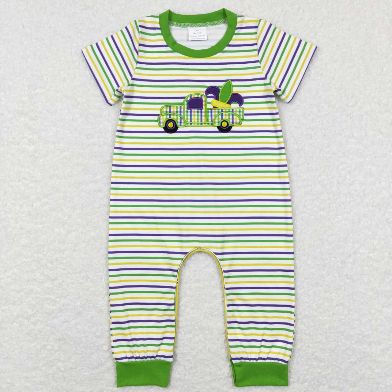 RTS NO MOQ Sibling baby Girls Boys clothes embroideryMardi gras Pajamas Clothes Sets and rompers