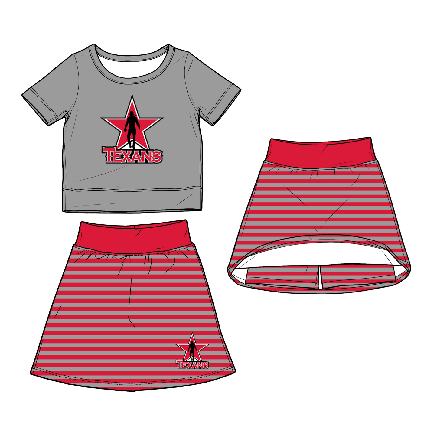 custom moq 5 mix size XY063001 Baby Girls Summer Short Sleeve Top Striped Skirt Set