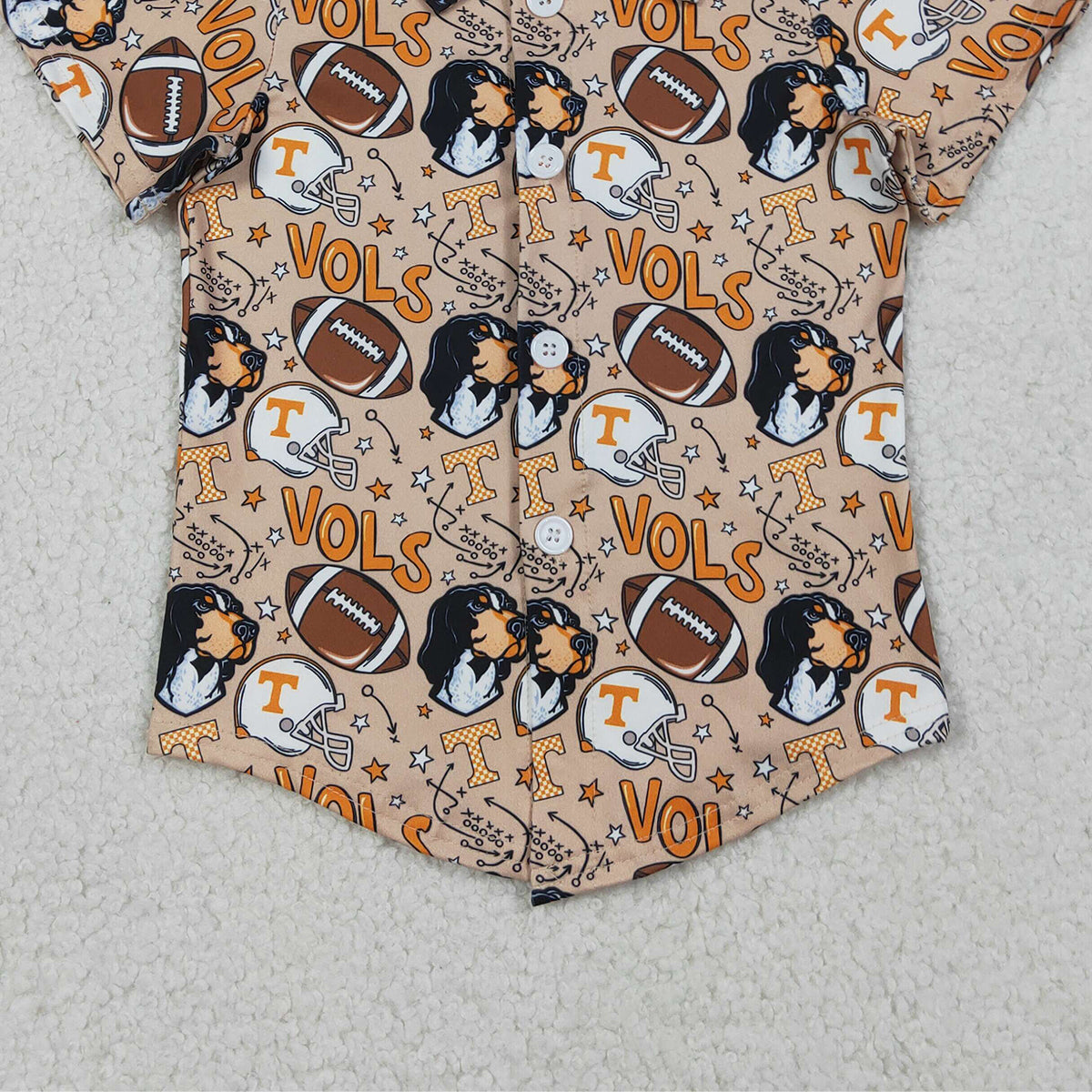RTS NO MOQ BT1717 Baby Boys Football Dogs Team Button Shirts Top