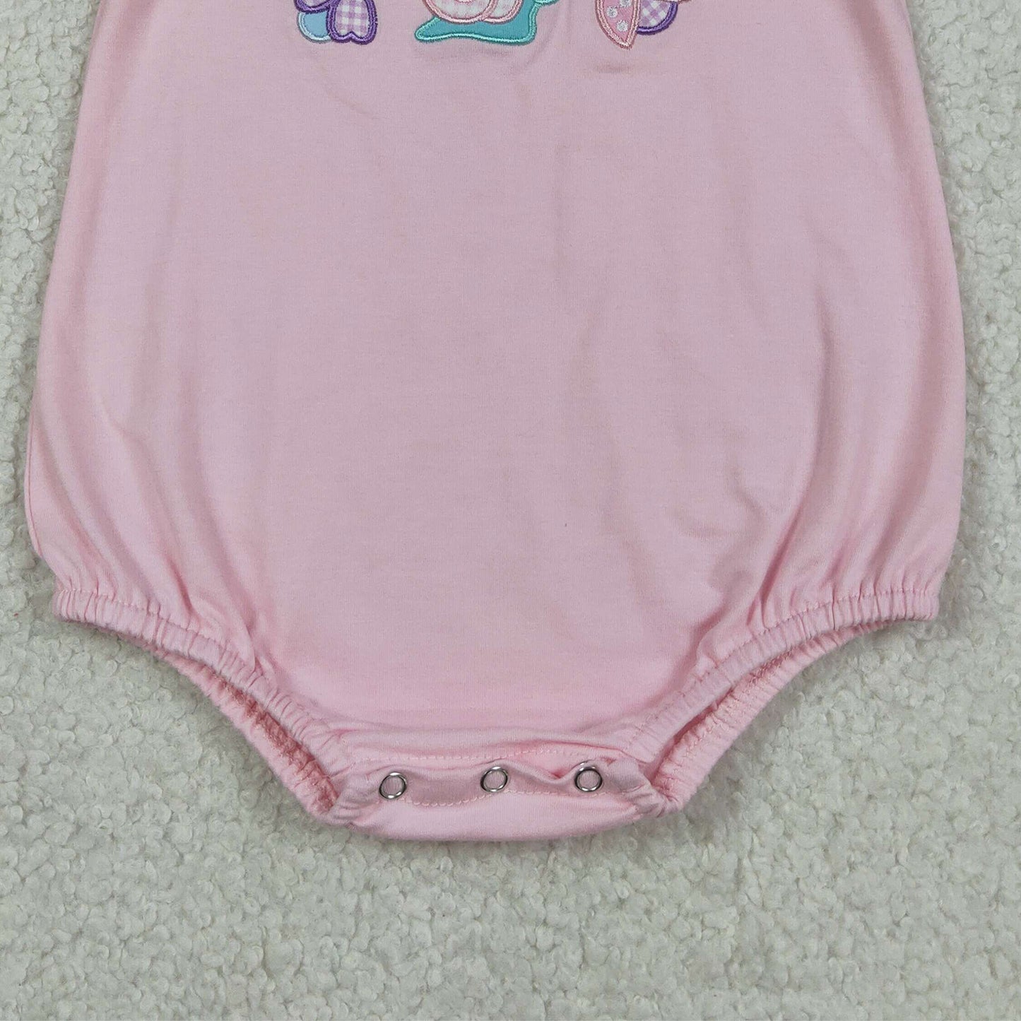 RTS NO MOQ SR4037 Baby Girls Sleeveless Ladybirds Snails Embroidery  Ruffle Rompers
