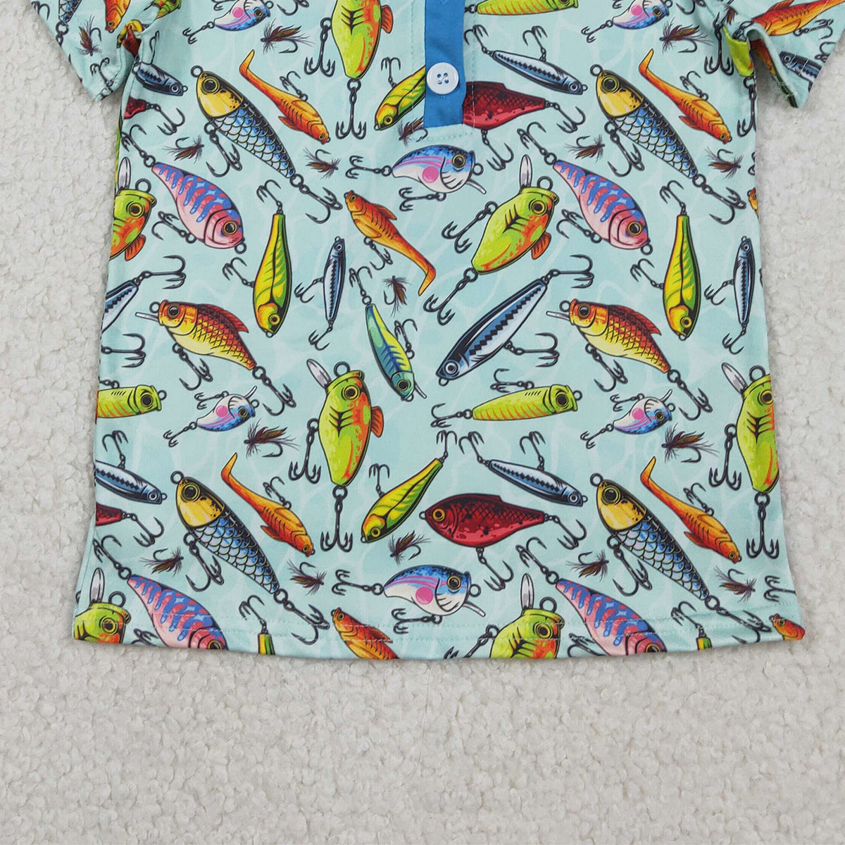 RTS NO MOQ BT1661 Baby Boys Short Sleeve Button Polo Shirts Fishing Hunting Top Casual Outfit for Kids