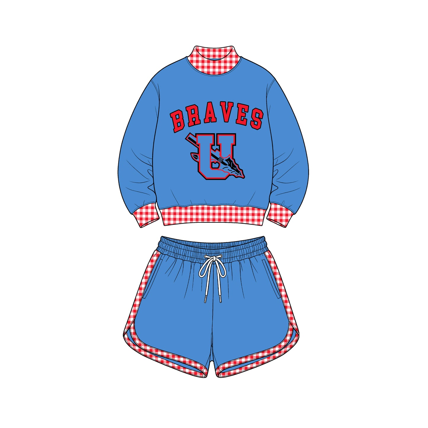custom moq 5 mix size XY072501 Baby Kids Letter Print Checked Long Sleeve Top Shorts Casual Daily Team Outfit