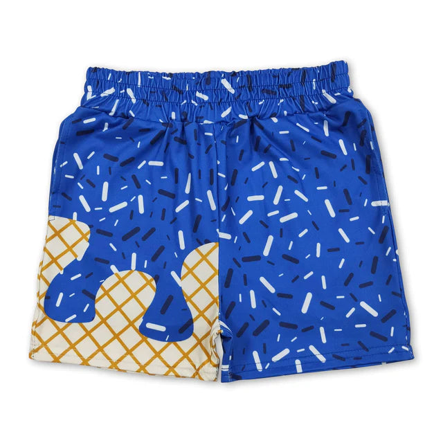 RTS NO MOQ（In Stock)Baby Boys Red Sprinkle Drip Team Shorts Bottom