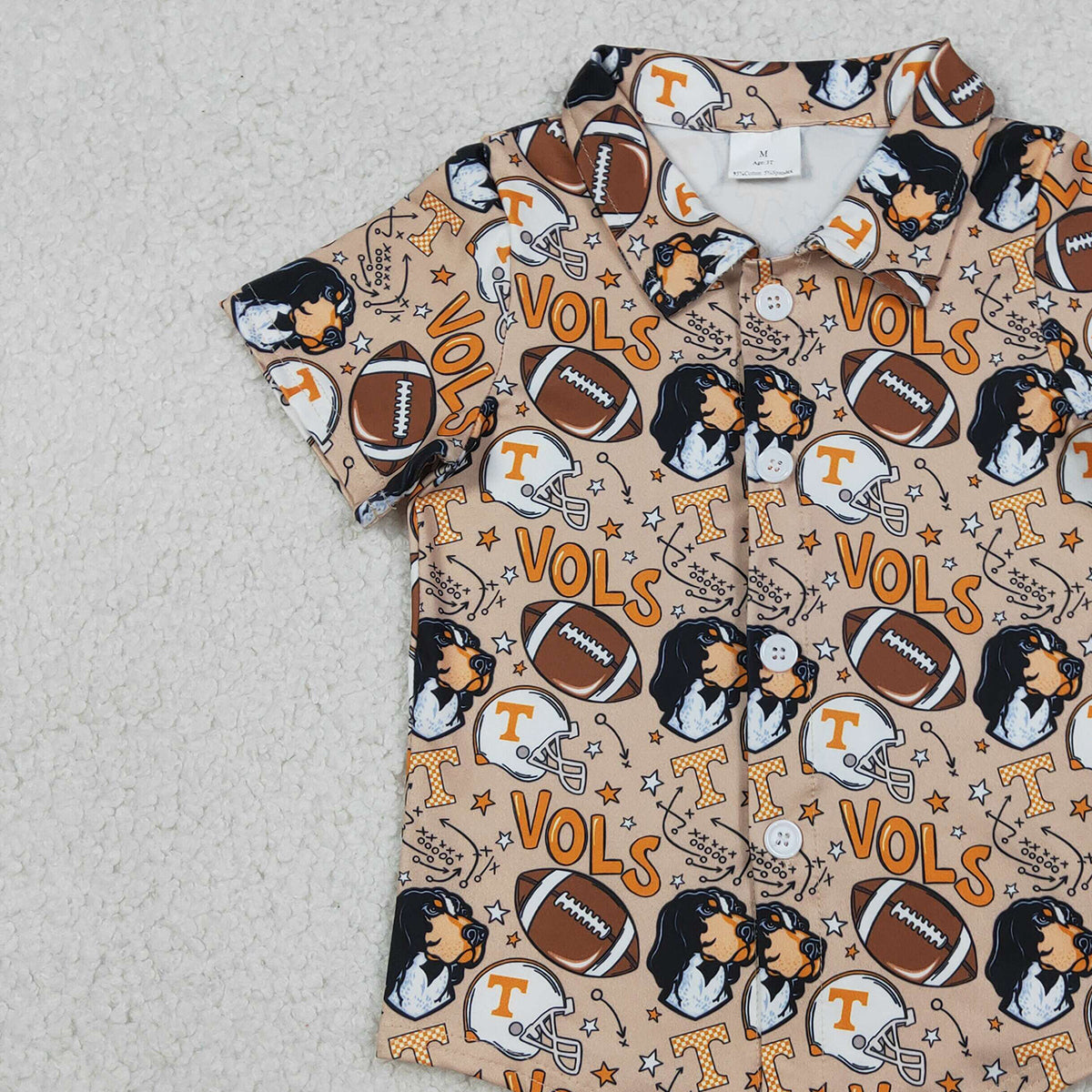 RTS NO MOQ BT1717 Baby Boys Football Dogs Team Button Shirts Top