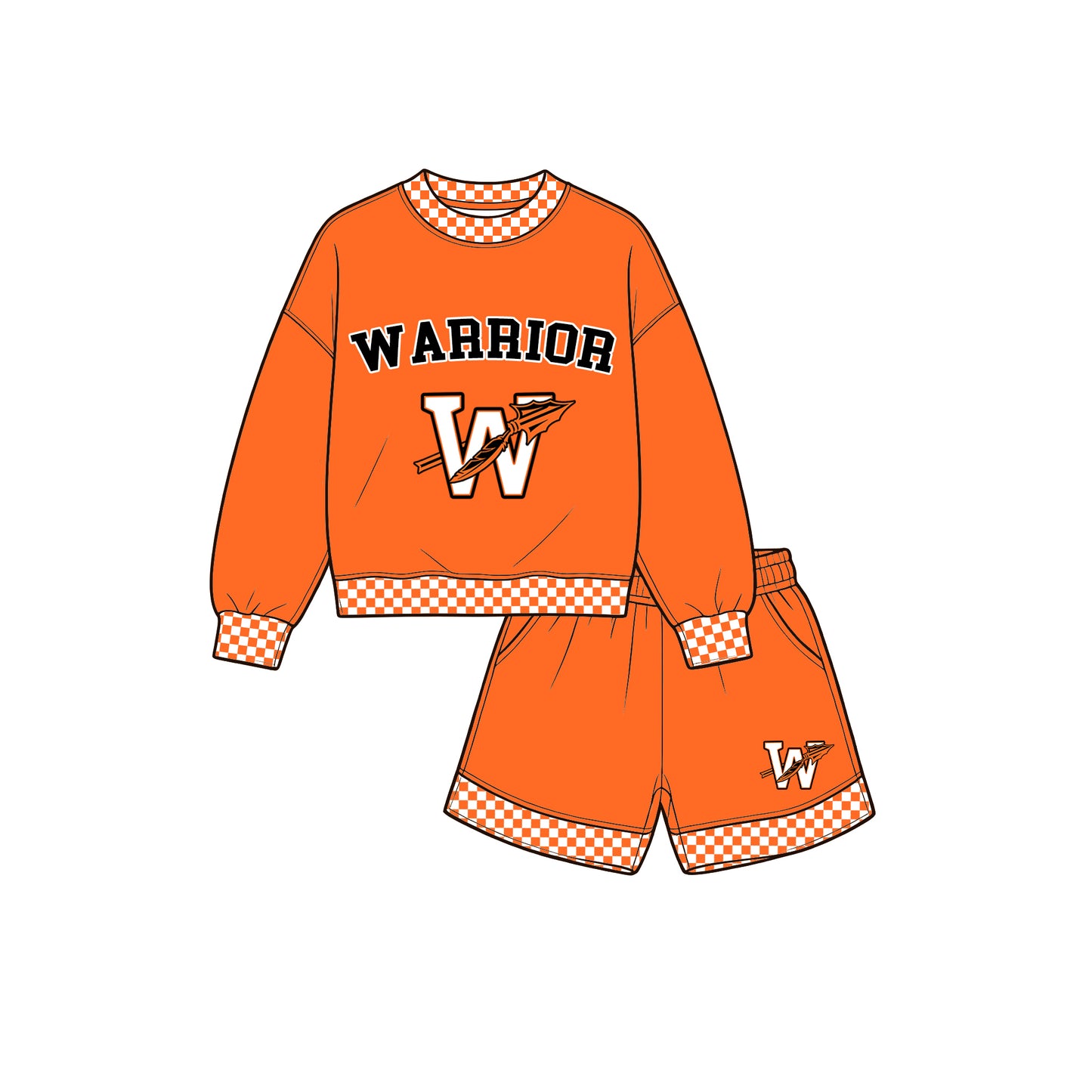 custom moq 5 mix size XY072101 Baby Kids Letter Print Long Sleeve Top Shorts Team Clothes Set