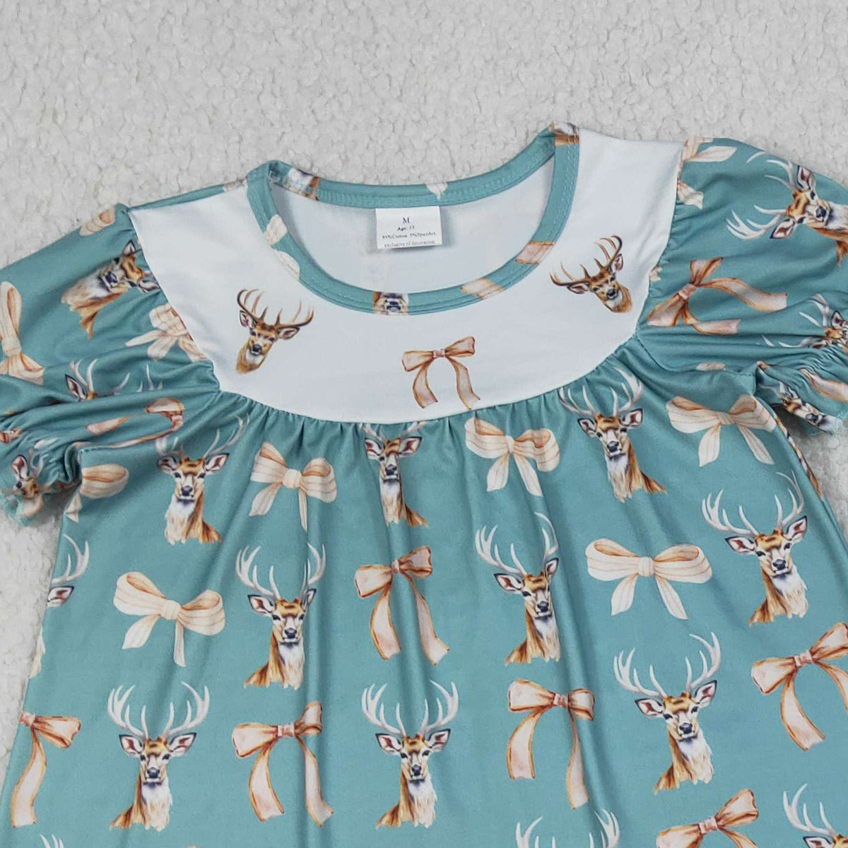 RTS NO MOQ GSSO3212 Baby Girls Hunting Outfit with Bow Deer Duck Tunic And Ruffle Shorts Set for Little Ones
