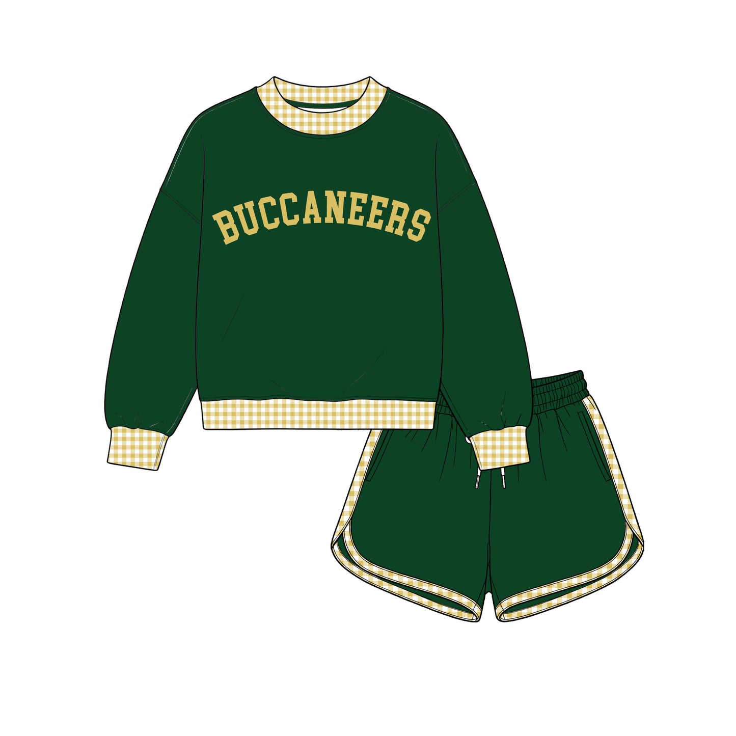 custom moq 5 mix size XY072201 Baby Kids Letter Print Checked Long Sleeve Top Shorts Team Clothes Set