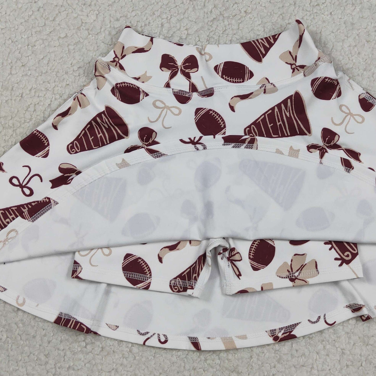 RTS NO MOQ GLK0139 Kids Girls Dark Red Bow Sport Yoga Skort Casual Bottoms