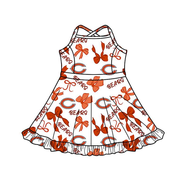 Custom moq 5 mix size milk silk summer teams Baby Girls Orange Bow Vest Top Skirt Shorts Sets Sleeveless Knee Length Dresses Yoga Shorts Yoga Active Outfit