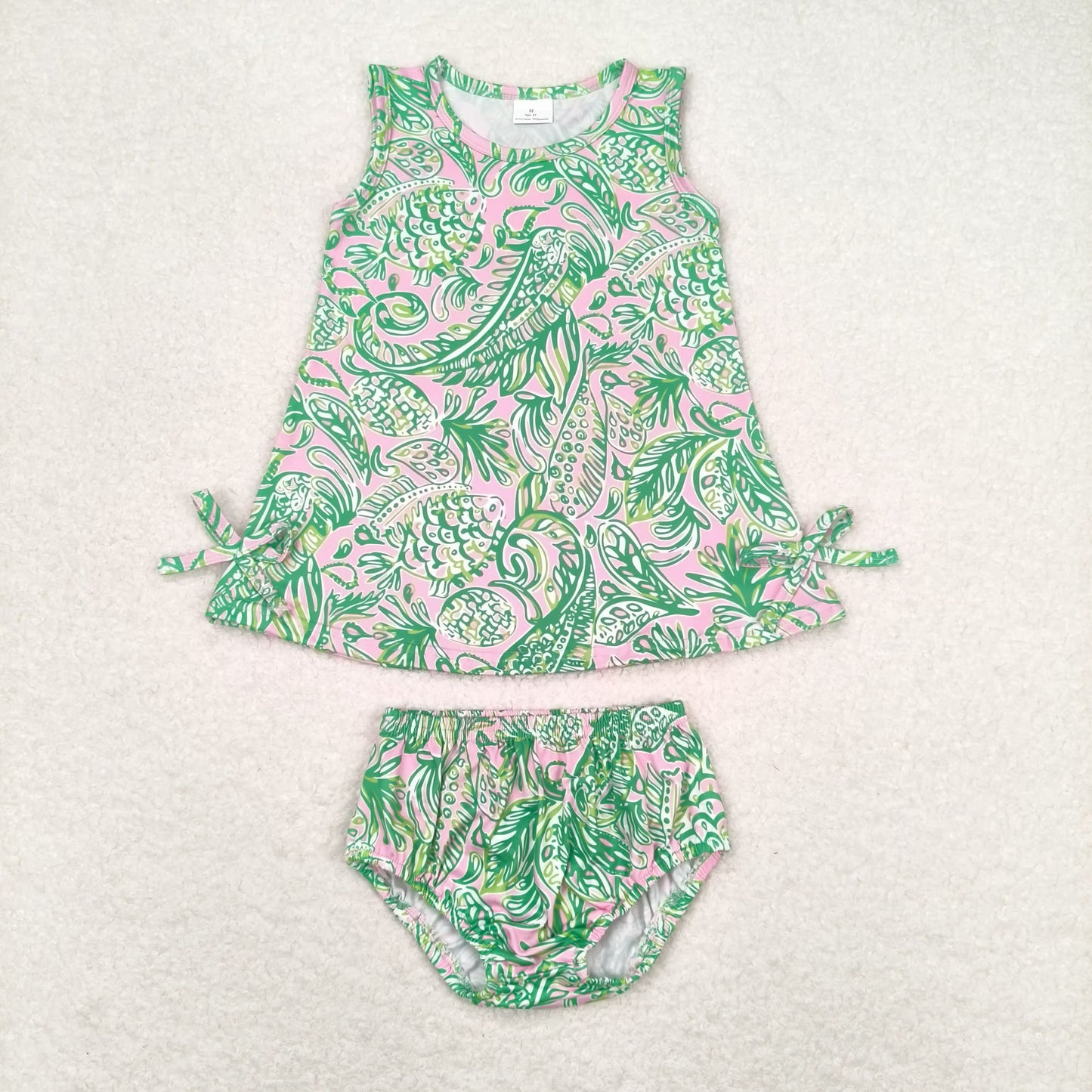 RTS NO MOQ baby girl clothes floral pattern short sleeve briefs Sets