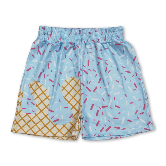 RTS NO MOQ（In Stock)Baby Boys Red Sprinkle Drip Team Shorts Bottom