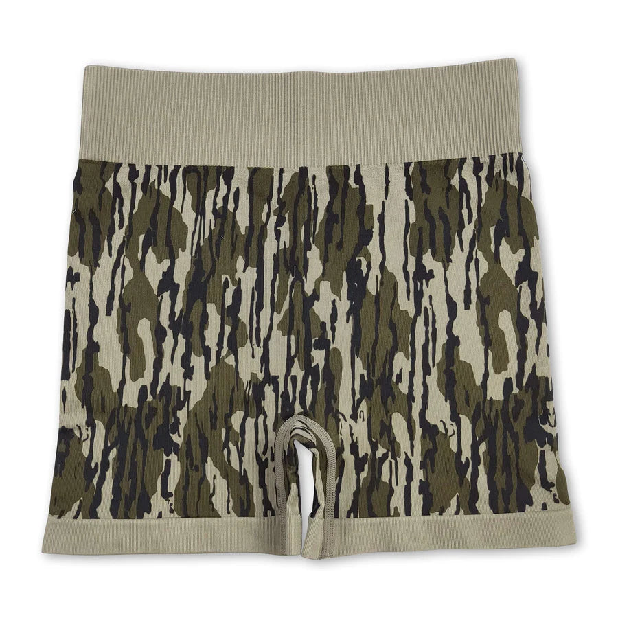 RTS NO MOQ Sibling Adult Women Camo Knitted Yoga Crop Bra Tops