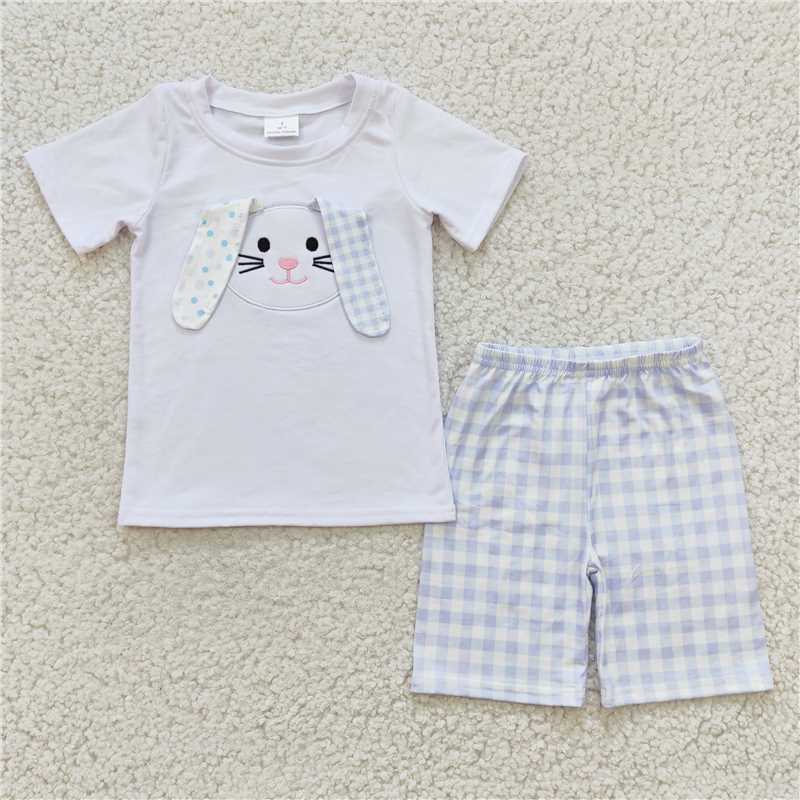 RTS NO MOQ baby girl clothes easter short-sleeved shorts suit & short-sleeved sets