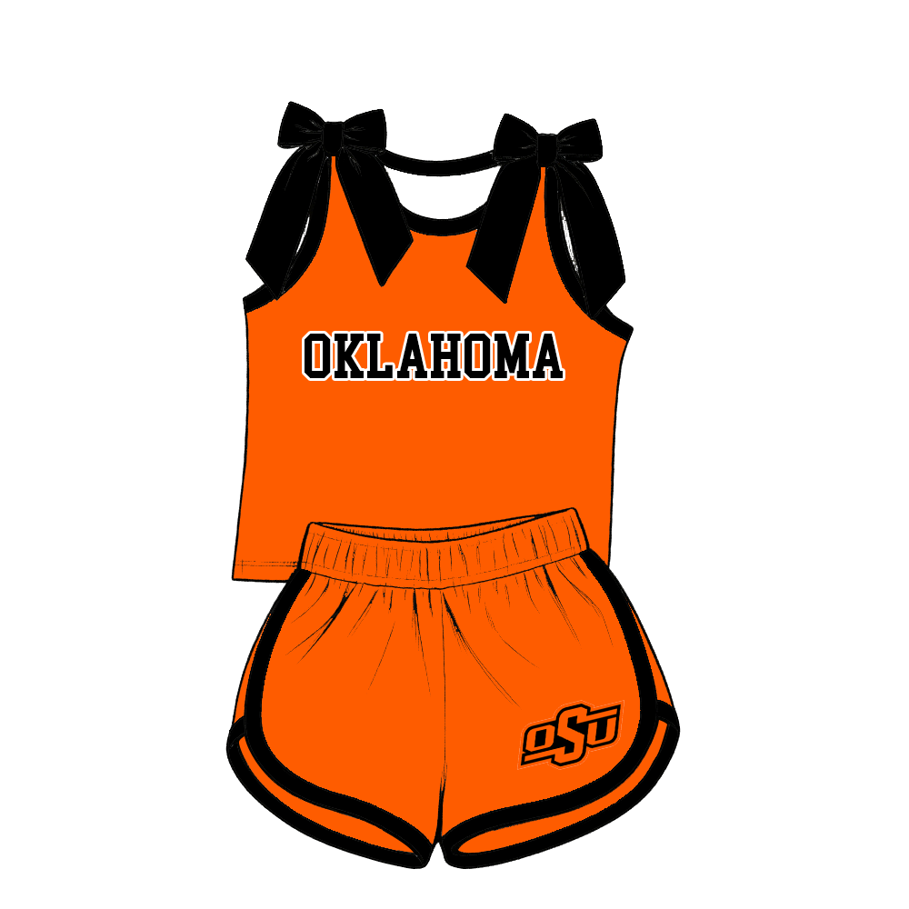 custom moq 5 mix size XY070303 Baby Kids Orange Top And Pants Daily Clothes Sets