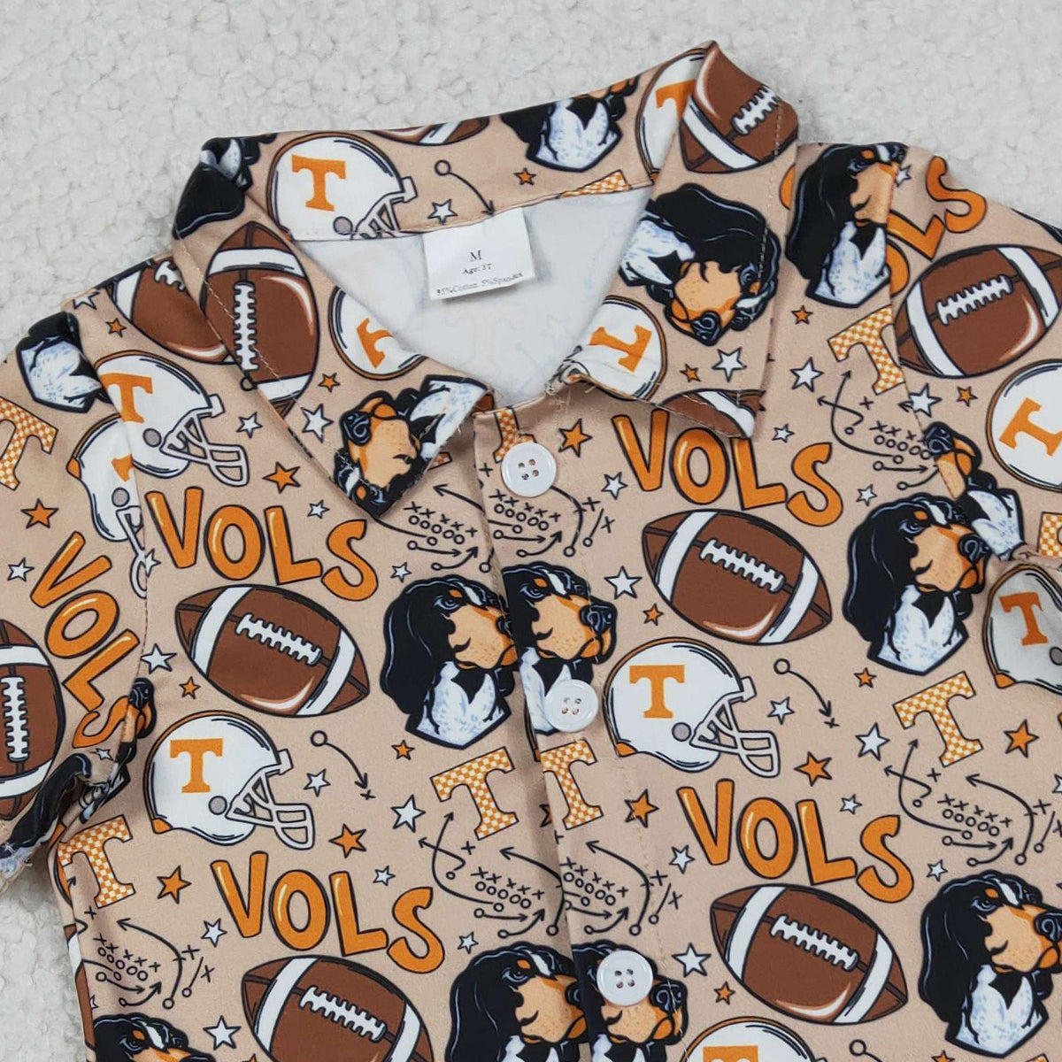 RTS NO MOQ BT1717 Baby Boys Football Dogs Team Button Shirts Top