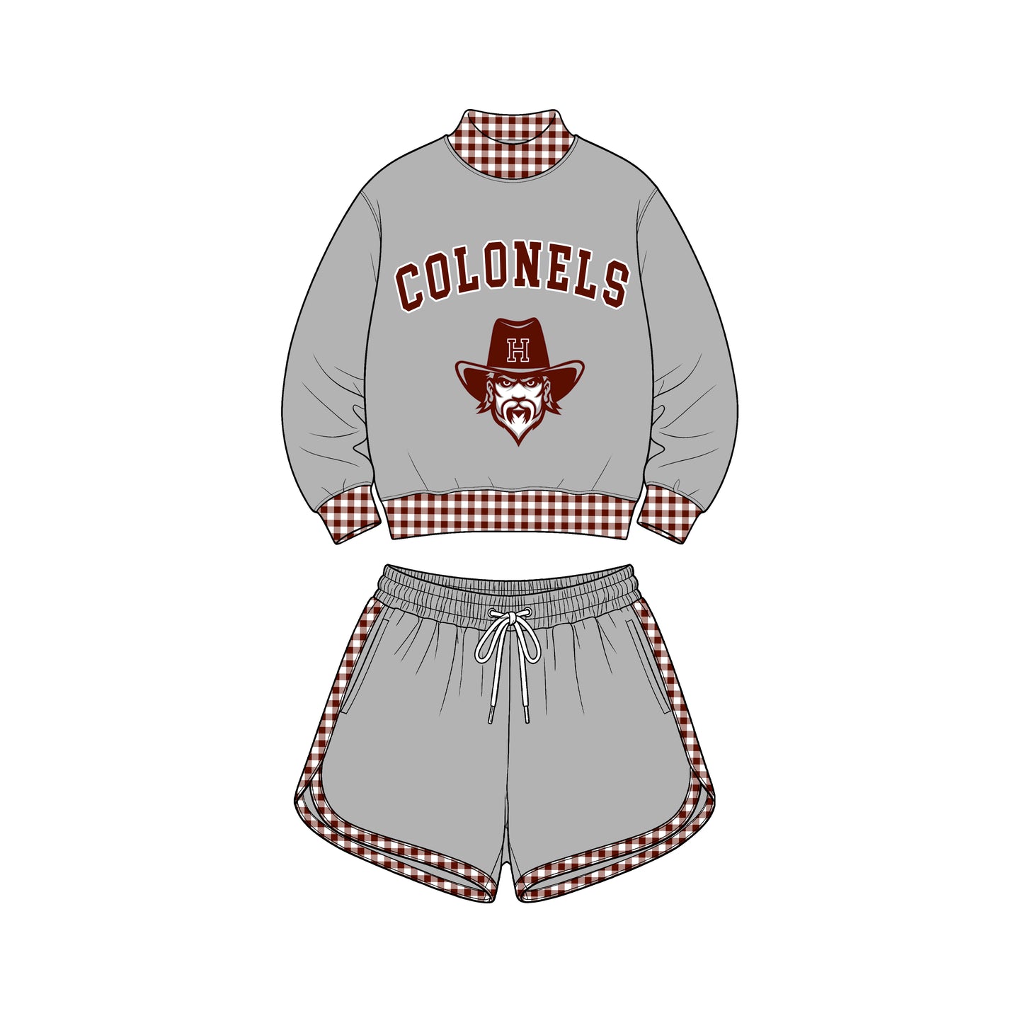 custom moq 5 mix size XY072501 Baby Kids Letter Print Checked Long Sleeve Top Shorts Casual Daily Team Outfit