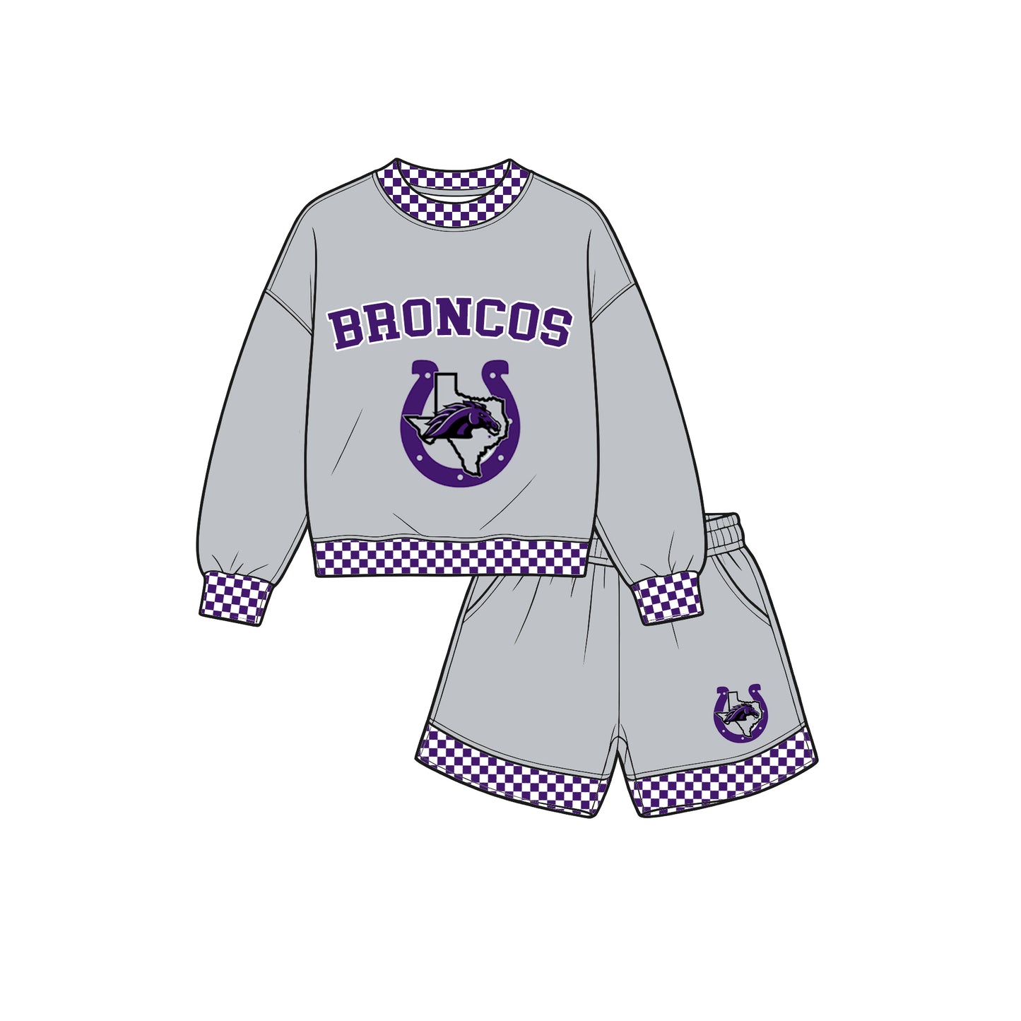 custom moq 5 mix size XY072101 Baby Kids Letter Print Long Sleeve Top Shorts Team Clothes Set