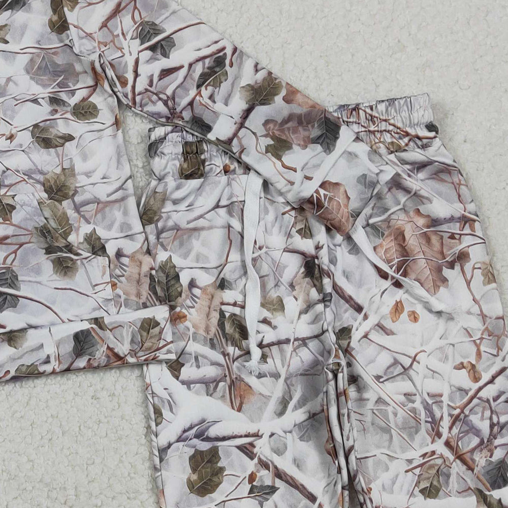 RTS NO MOQ BLP1400 Baby Boys Southern Leaves Camo Hoodie And Jogger Set with Pockets Baby Outfit Clothes Set
