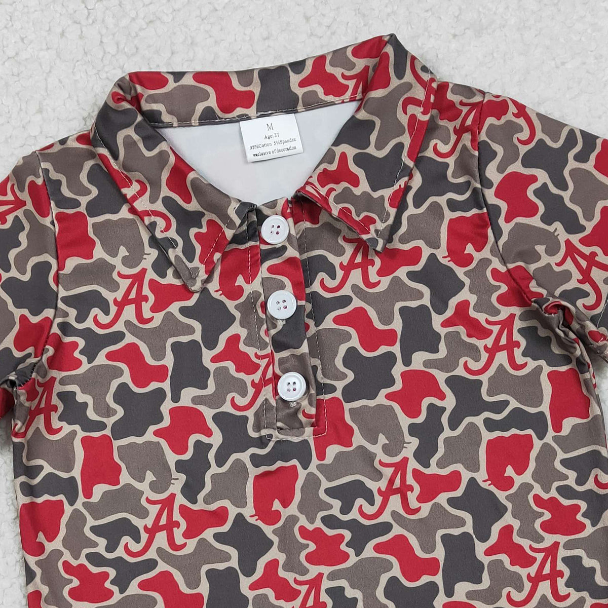 RTS NO MOQ BT1698  Baby Boys Camouflage Team Button Polo Shirts Short Sleeve Top for Kids
