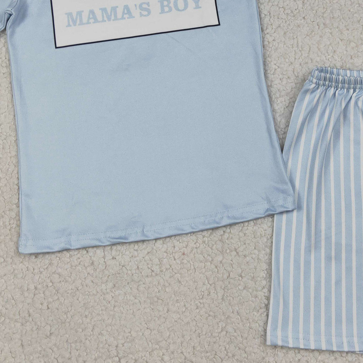 RTS NO MOQ BSSO1876 Light Blue Baby Boys Outfit Set with Stripe Shirt Top And Shorts Outfit