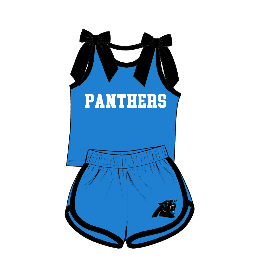 custom moq 5 mix size XY071401 Baby Girls Bow Sleeveless Tank Top Elastic Waist Shorts Team Outfit