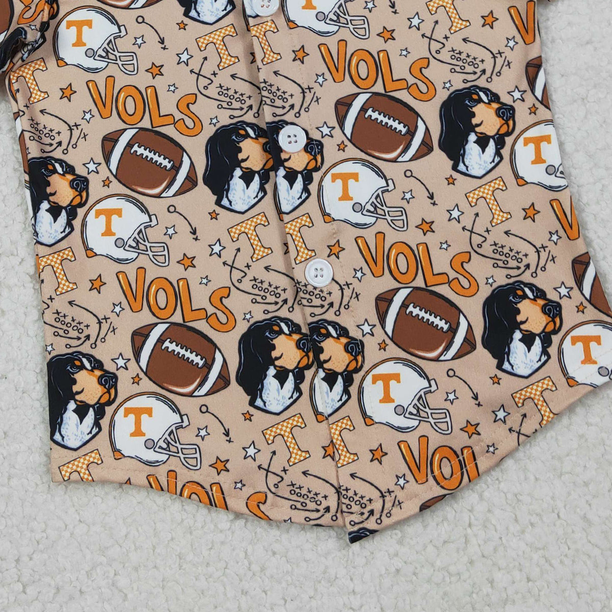 RTS NO MOQ BT1717 Baby Boys Football Dogs Team Button Shirts Top
