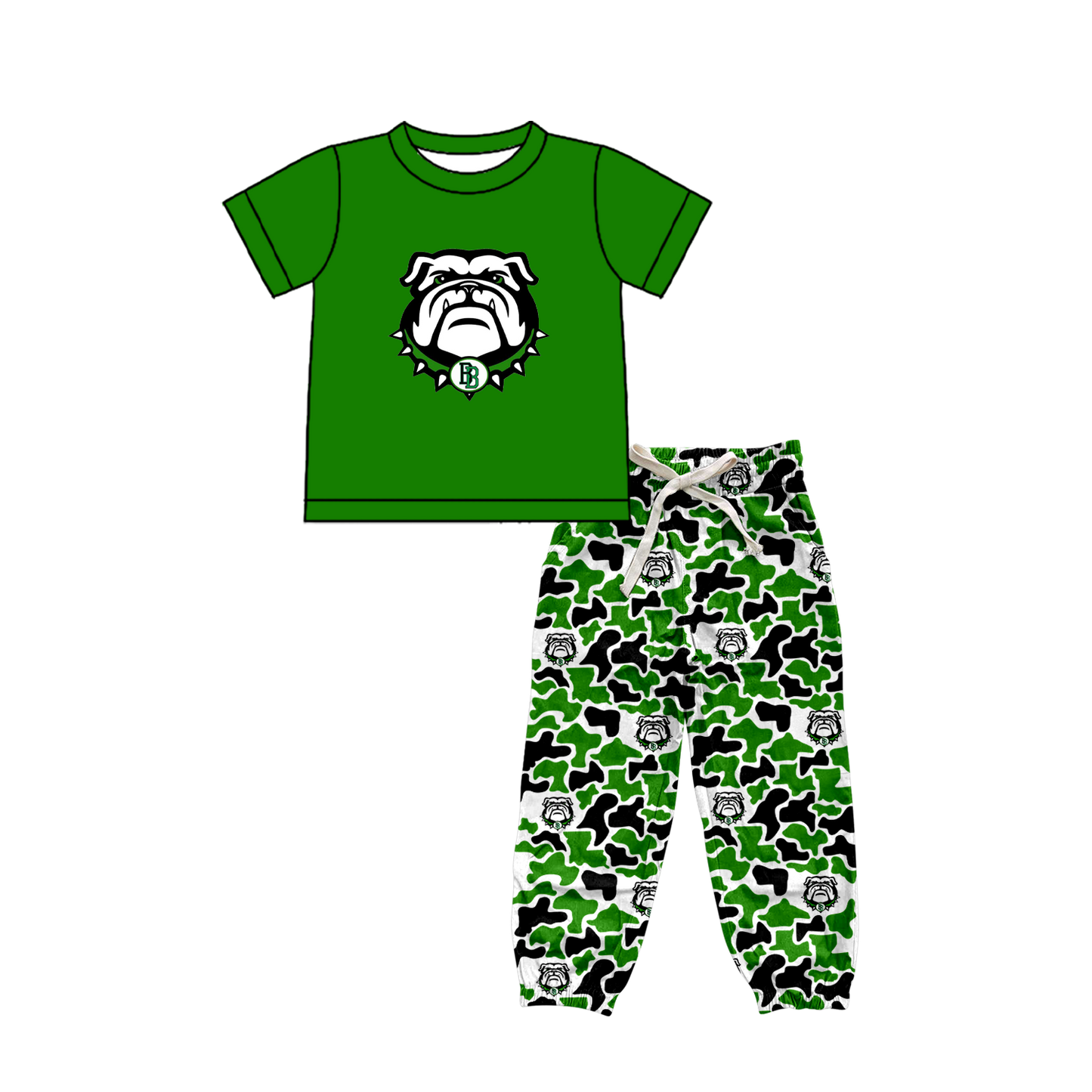custom moq 5 mix size XY062701 Baby Boys Short Sleeve Top Drawstring Camouflage Pants Set